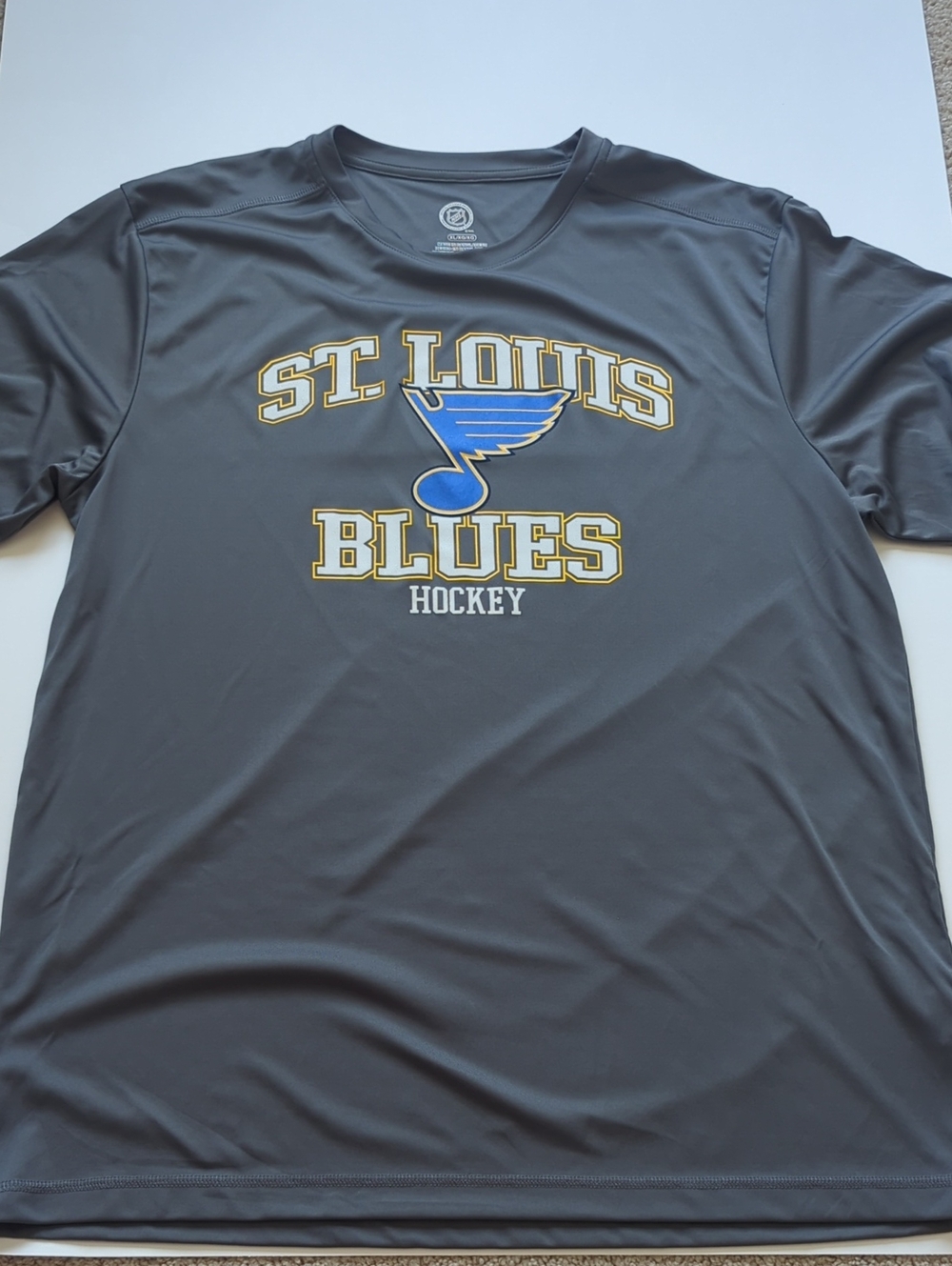 NHL St. Louis Blues Performance Gray Short-Sleeve Logo Tee